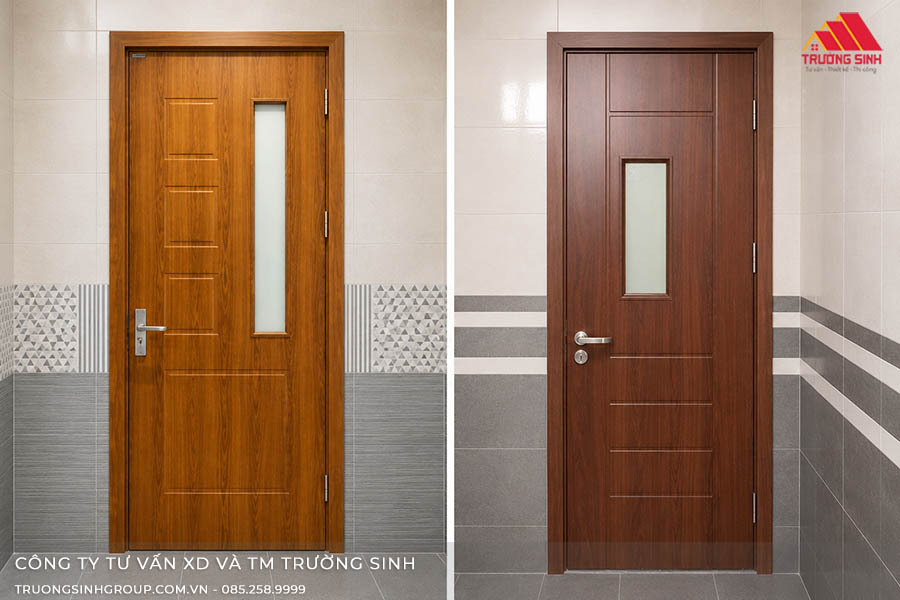Cửa Composite soi huỳnh kết hợp ô kính